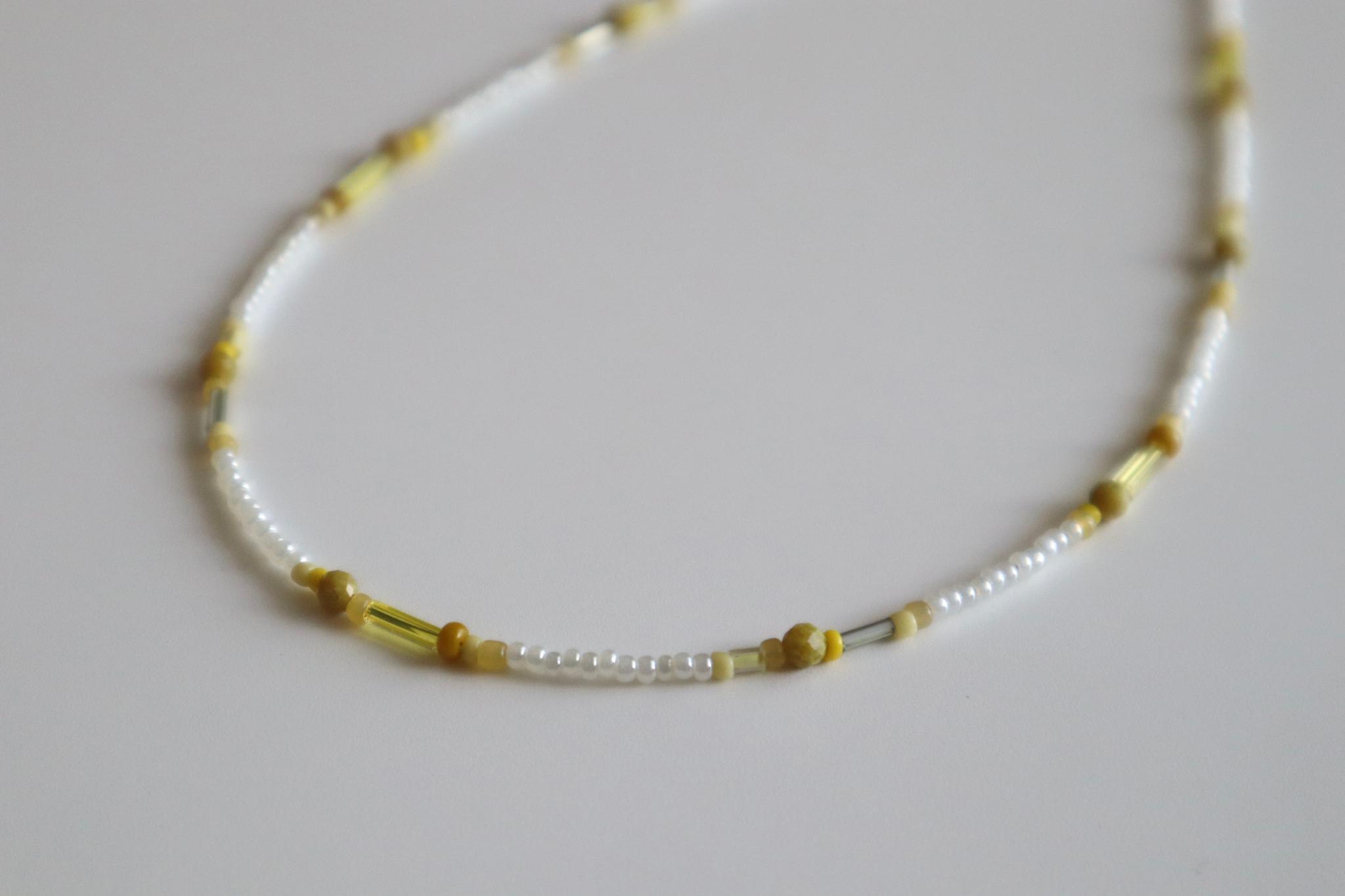 mimosa フランスアンティークビーズとボヘミアンビーズのネックレス | 12枚目