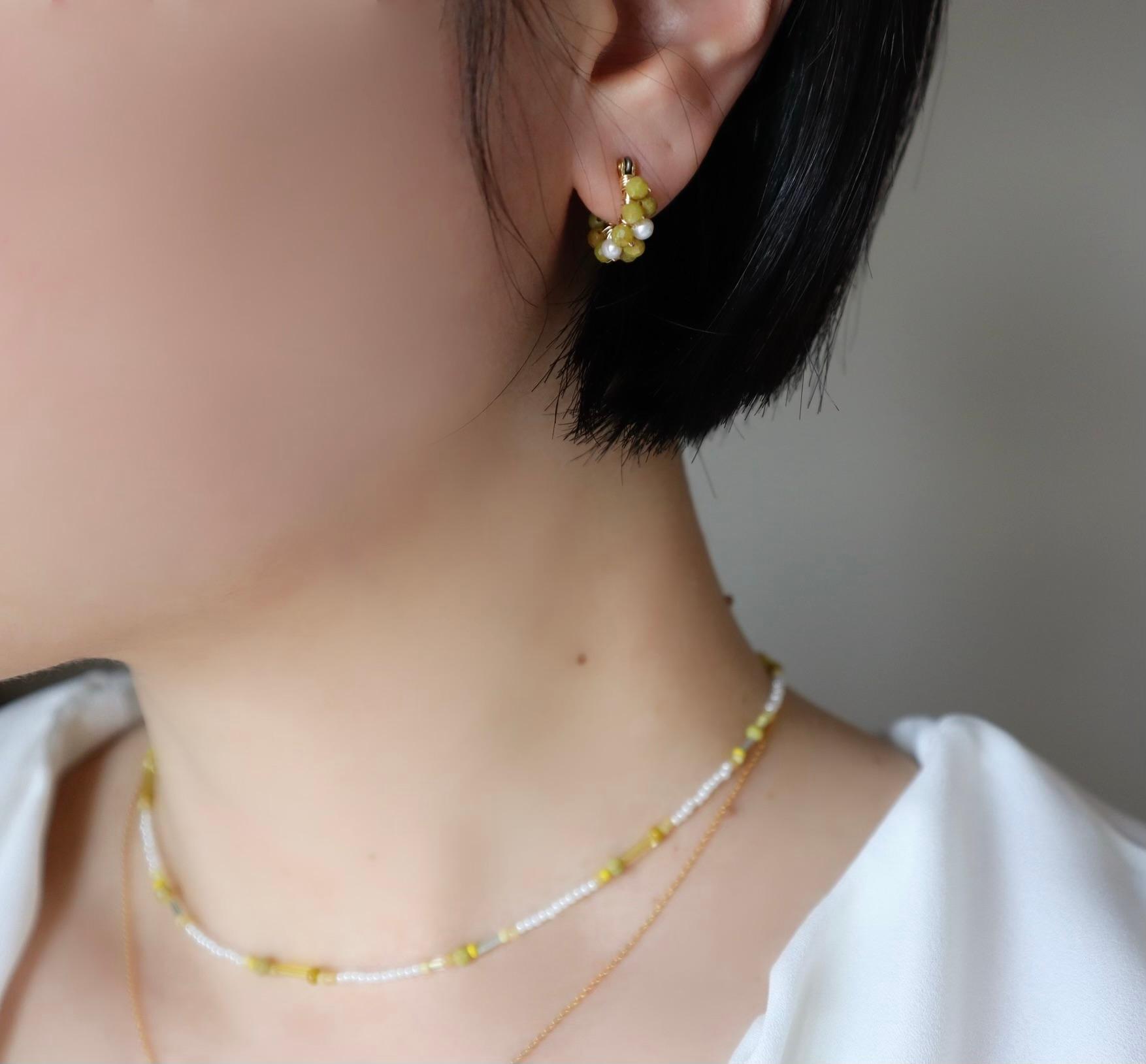 mimosa フランスアンティークビーズとボヘミアンビーズのネックレス | 8枚目