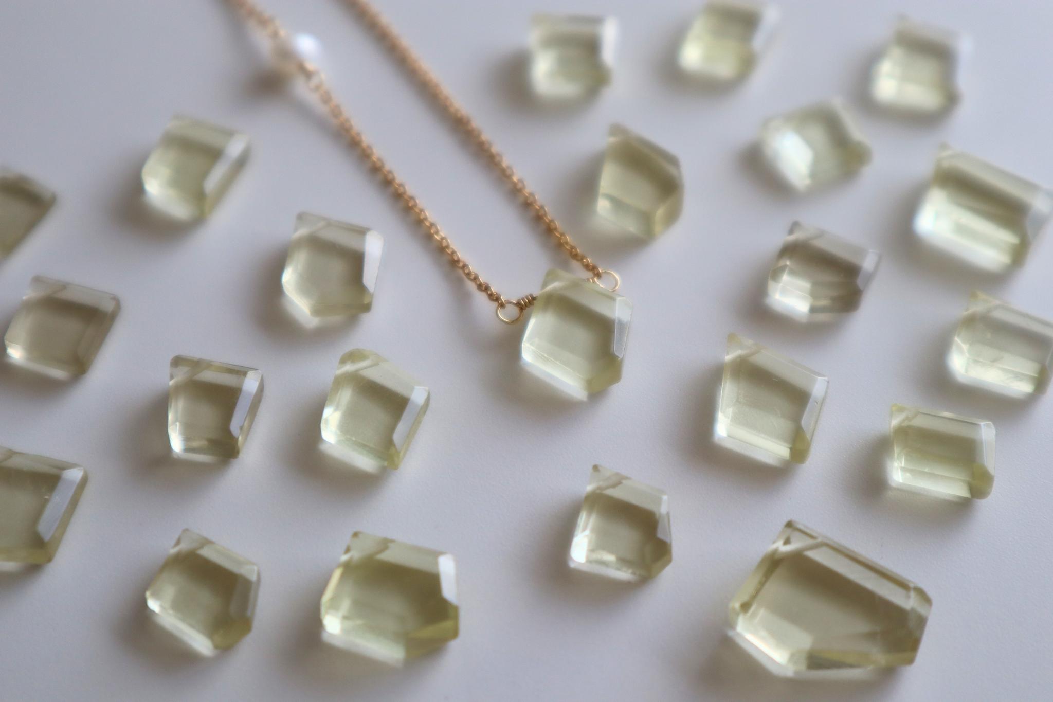 14KGF レモンクォーツ×淡水パール 一粒ネックレス 42cm|透明感・華奢・大人シンプル | 4枚目